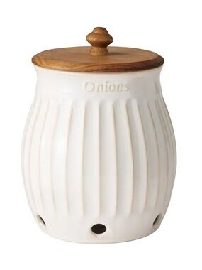 The Pioneer Woman Colette Stoneware Onion Keeper, White